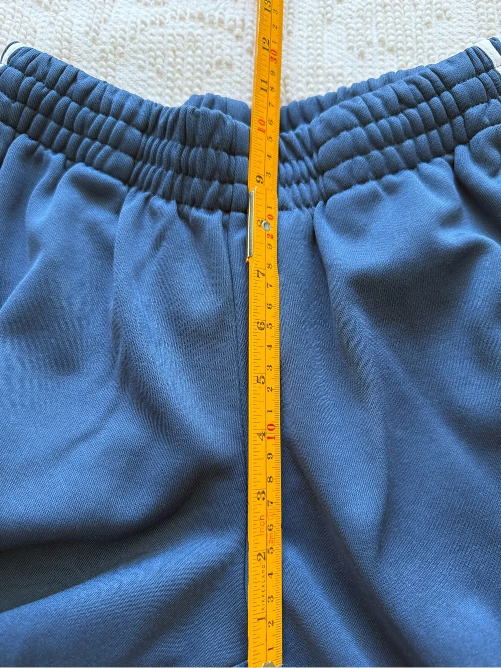 Adidas Originals Blue Joggers with White Three-Stripe Men’s Size Medium